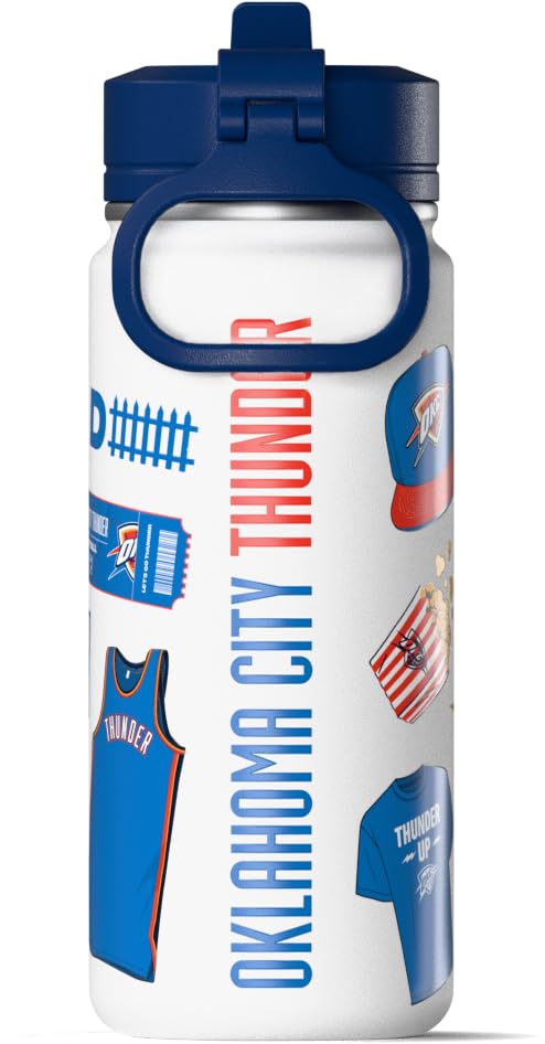 Hydrapeak x NBA Officially Licensed Oklahoma City Thunder 20 oz Active Water Bottle with Chug Lid and Handle Reusable Stainless