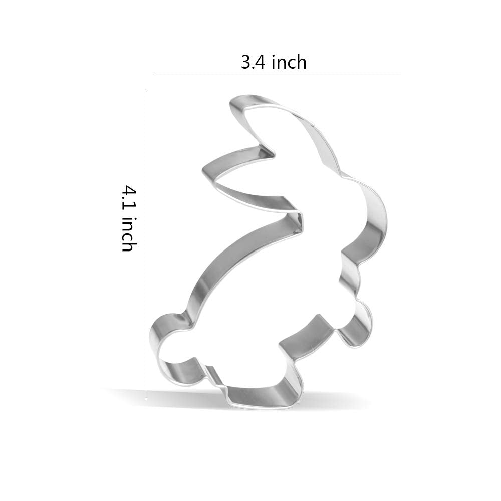4.1 Inch Bunny Rabbit Cookie Cutter - Stainless Steel