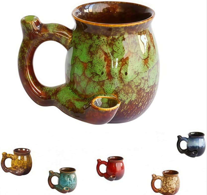 DorkTees Handmade Ceramic Novelty Coffee Mug, Green
