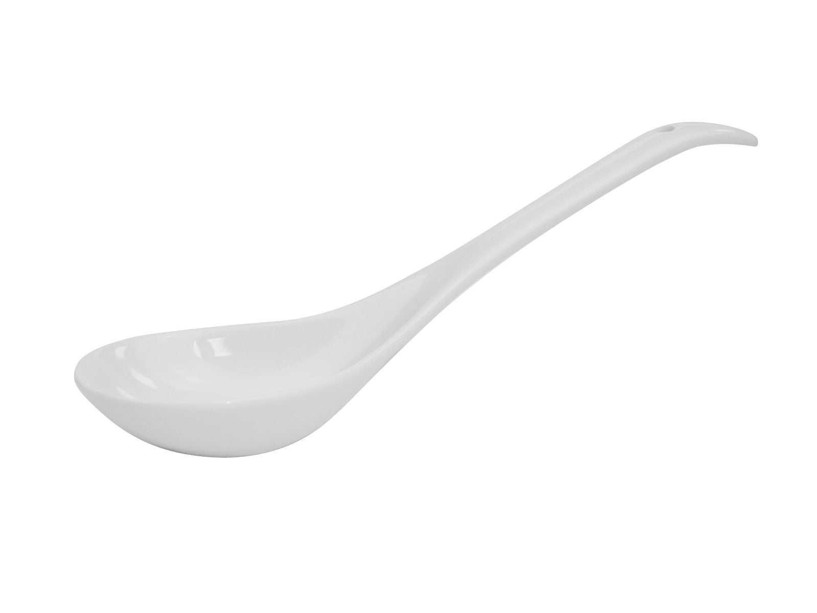 Cac China Ln-Sp9 Lion Head 9-1/2-Inch By 2-1/2-Inch By 1-Inch 1.5-Ounce Super White Porcelain Soup Spoon For Lion Head Bouillon,