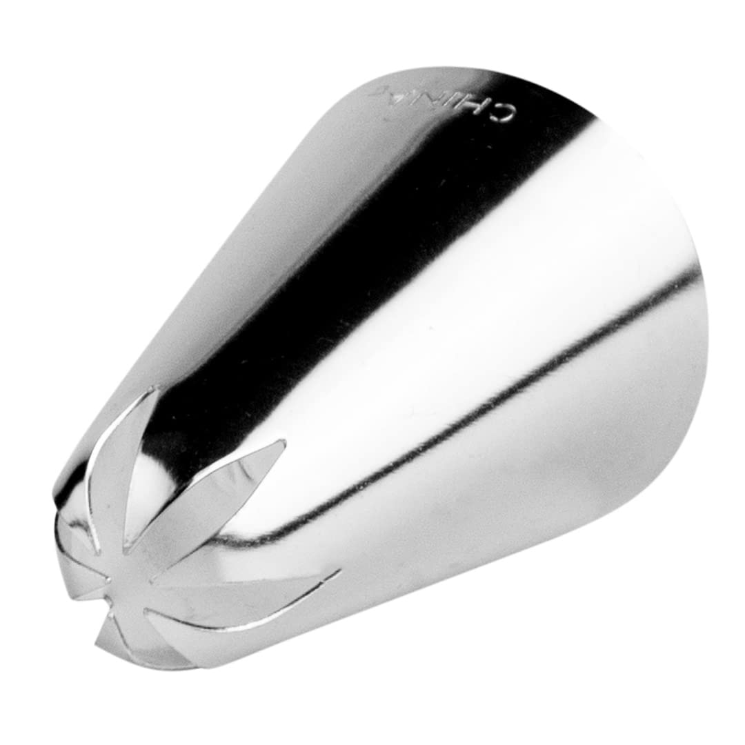 Restaurantware Pastry Tek Piping Tip 1 Reusable Drop Flower Icing Tip - #2D Dent-Resistant Stainless Steel Pastry Tip Dishwasher