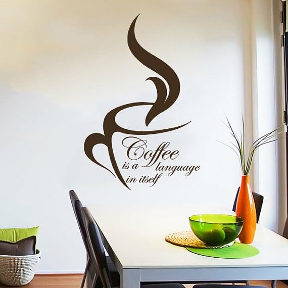 GADGETS WRAP Wall Decal Vinyl Sticker Coffee Is A Language Cup for Office Home Wall Decoration