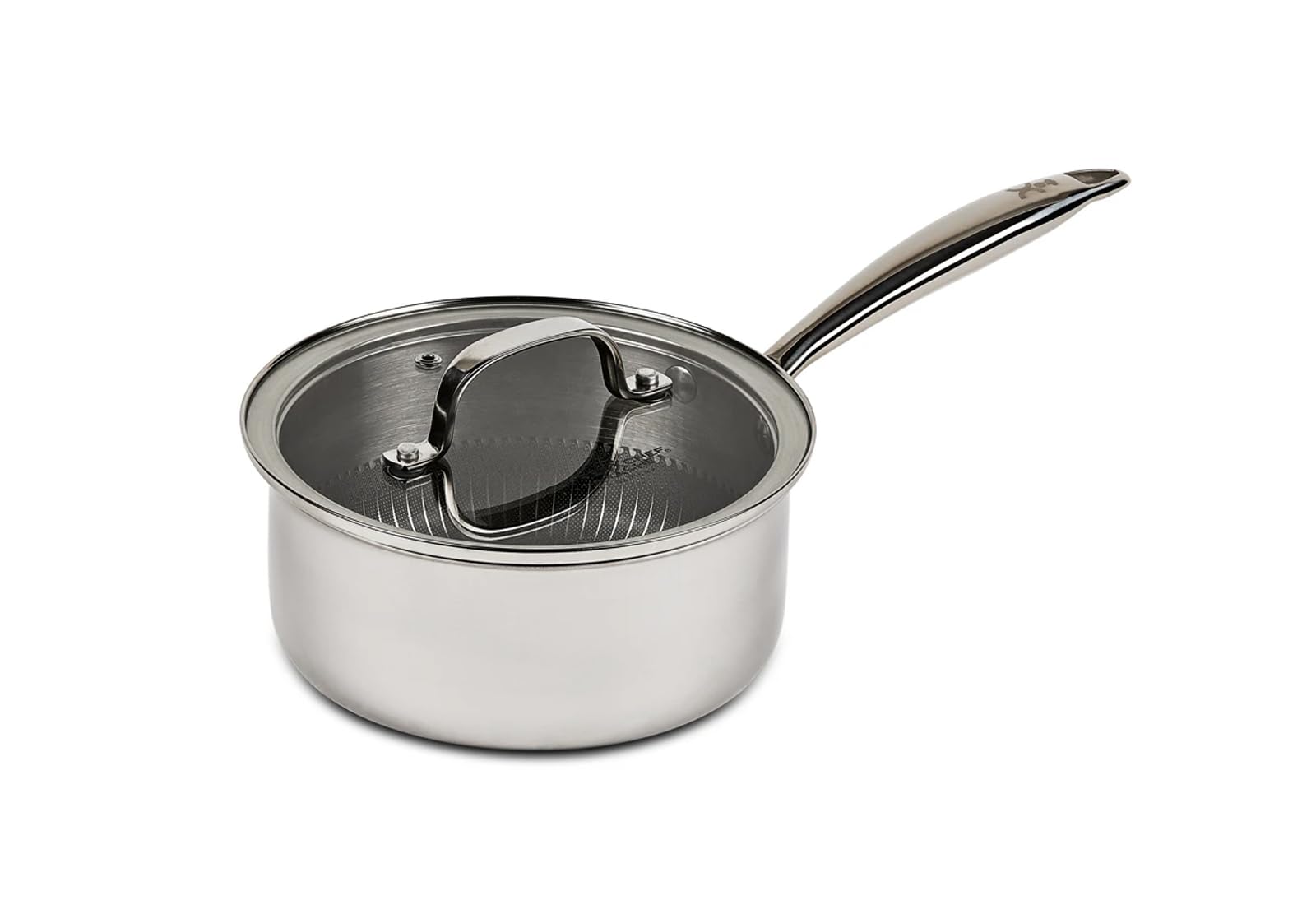 Copper Chef Titan Pan, Try Ply Stainless Steel NonStick Frying Pans, 2 QT Sauce Pan with Lid