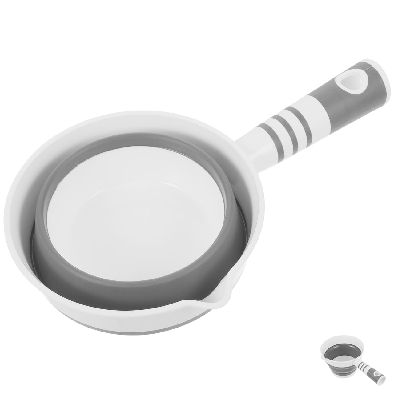 STOBAZA Foldable Water Scoop Collapsible Water Ladle with Handle and Hanging Hole Kitchen Scoop for Cooking Bath Use Fruit and V