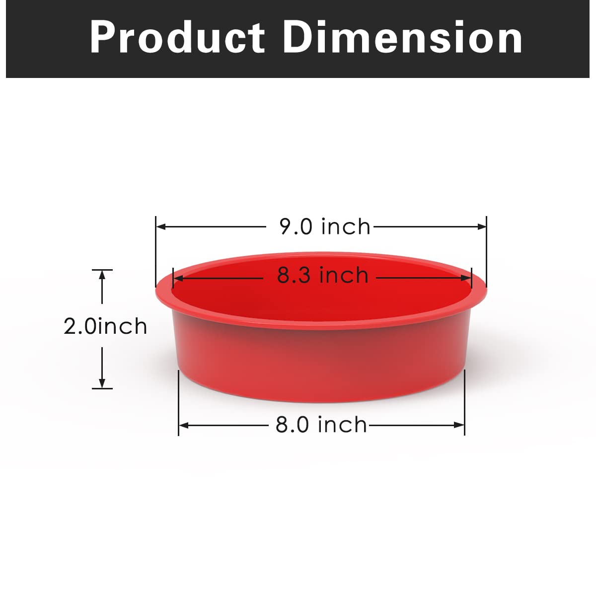 Silivo 8 Inch Cake Pans(3 Pack) - Nonstick Silicone Round Cake Molds For Layer Cake, Cheese Cake And Chocolate Cake