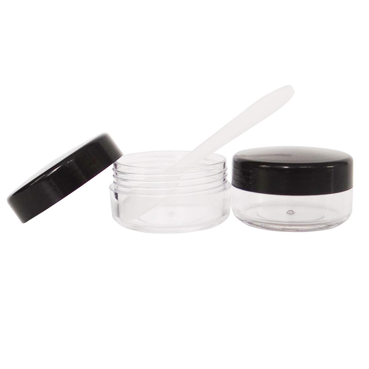 Wopanxye 30Pack 10 Gram Small Makeup Sample Container, 10Ml Cosmetic Jar With Black Lid, 10G Refillable Empty Sample Jars, Trave