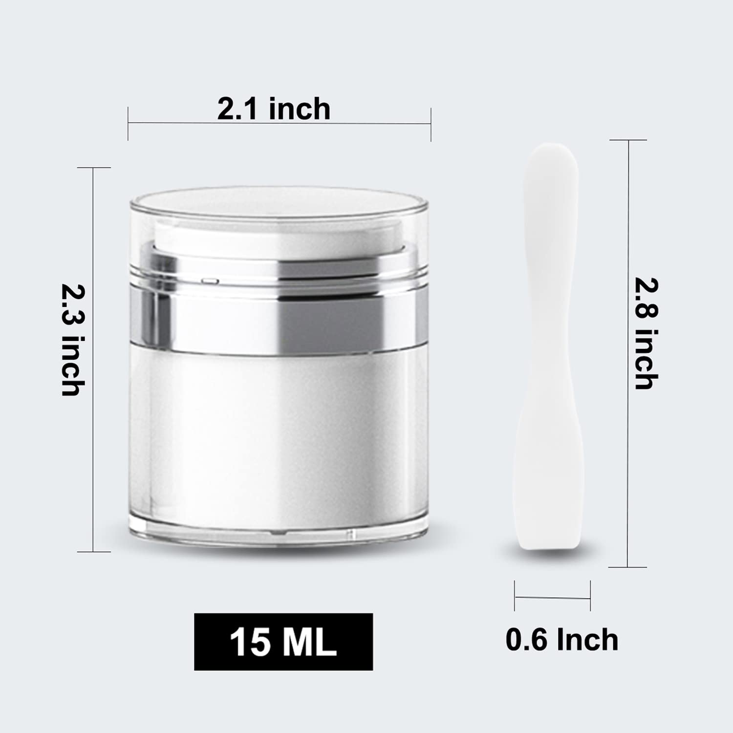 Cream Jar Vacuum Bottle With Cosmetic Spatula,Tsa Approved Travel Bottles-Refillable Travel Size Containers For Creams Gels Loti