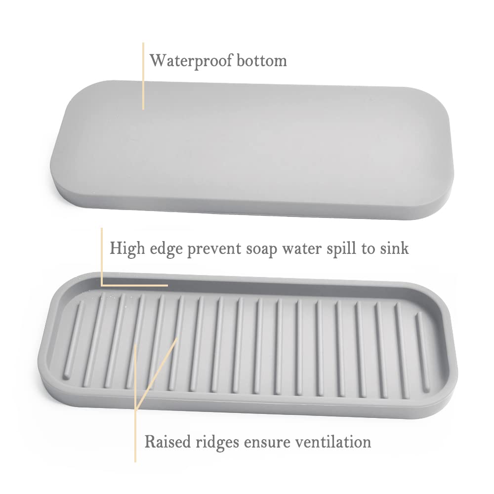 Silicone Sponge Holder 2 Pack, Dish Soap Holder For Kitchen Counter, Waterproof Sponge Soap Tray For Kitchen Sink Bathroom, Mult