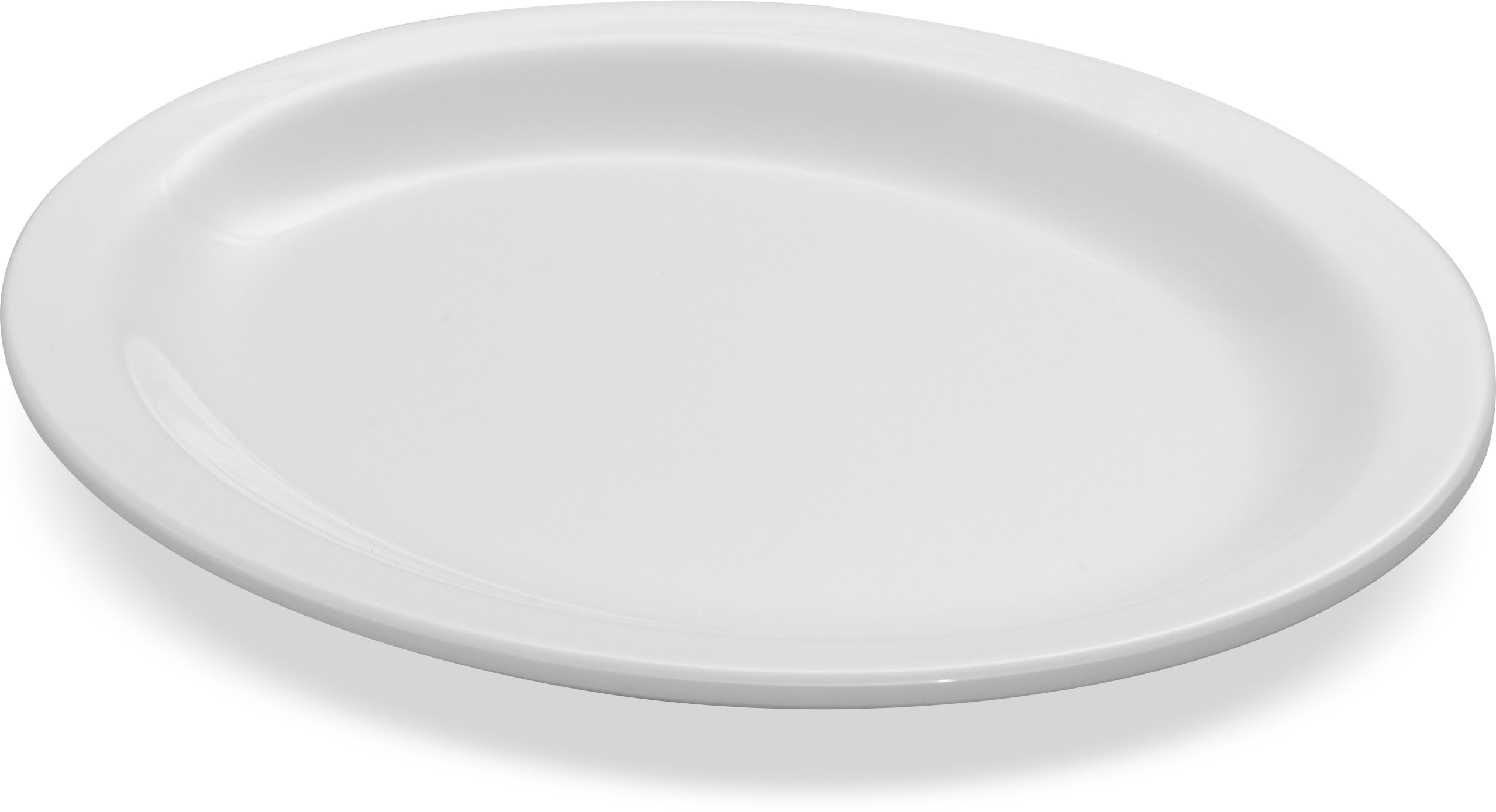 Carlisle Foodservice Products Kingline Plastic Oval Platter Oval Tray For Home And Restaurant, Melamine, 12 X 9 Inches, White, (