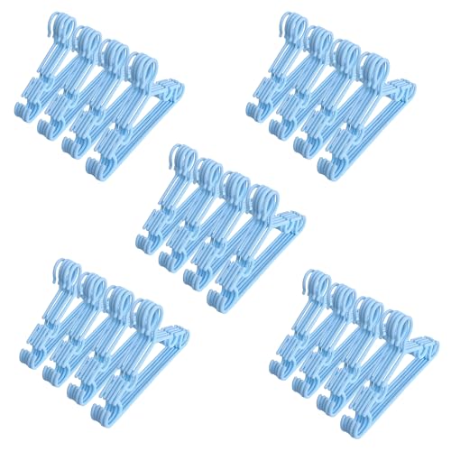Heart Home Pack Of 100 Kids Hangers For Clothes | Small Hangers For Wardrobe | Baby Cloth Hanger | Mizano Plastic Hangers | Sky 