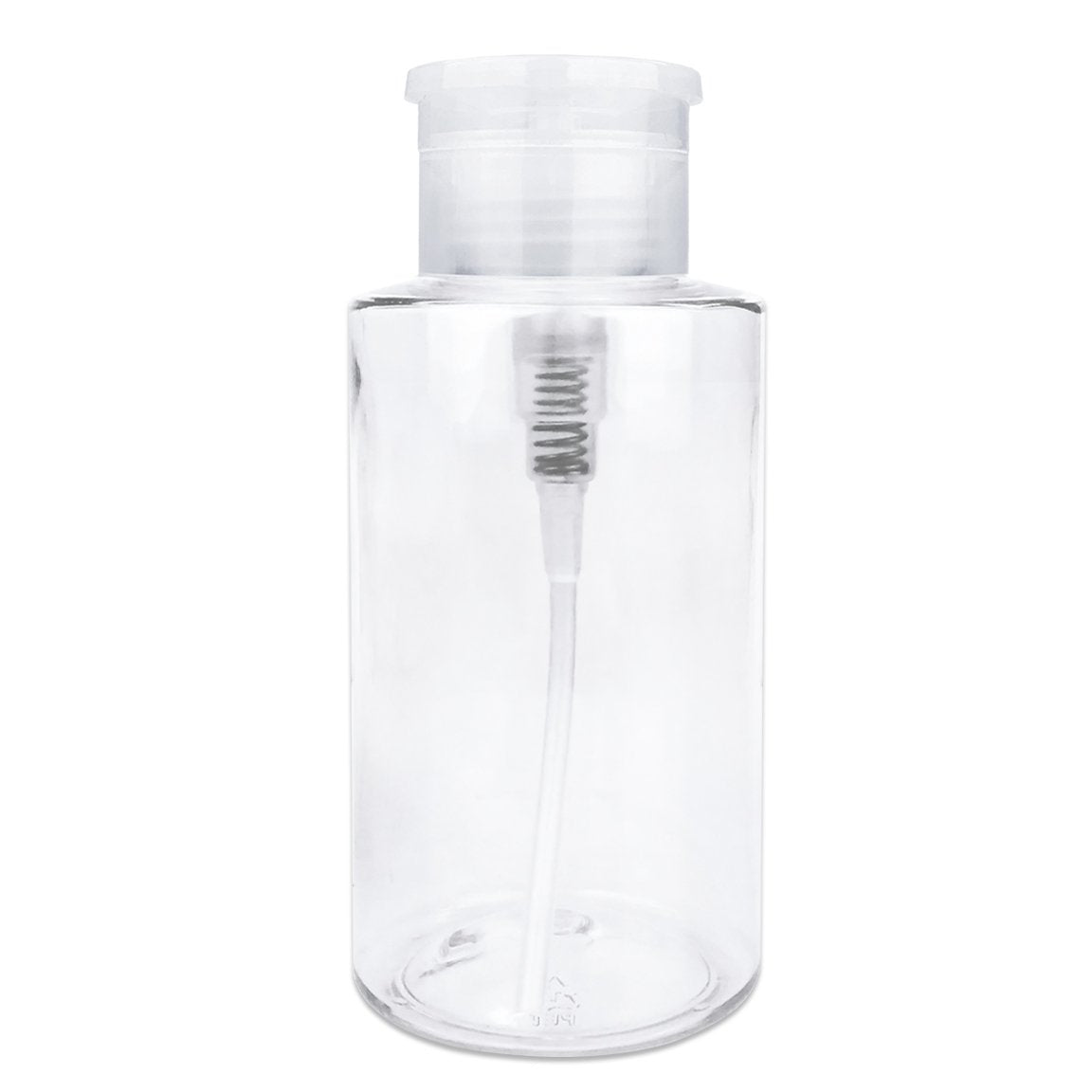 10Oz Clear Push Down Pump Dispenser Empty Refillerble Bottle With Flip Top Cap - For Nail Polish, Travel, Cosmetics Packaging