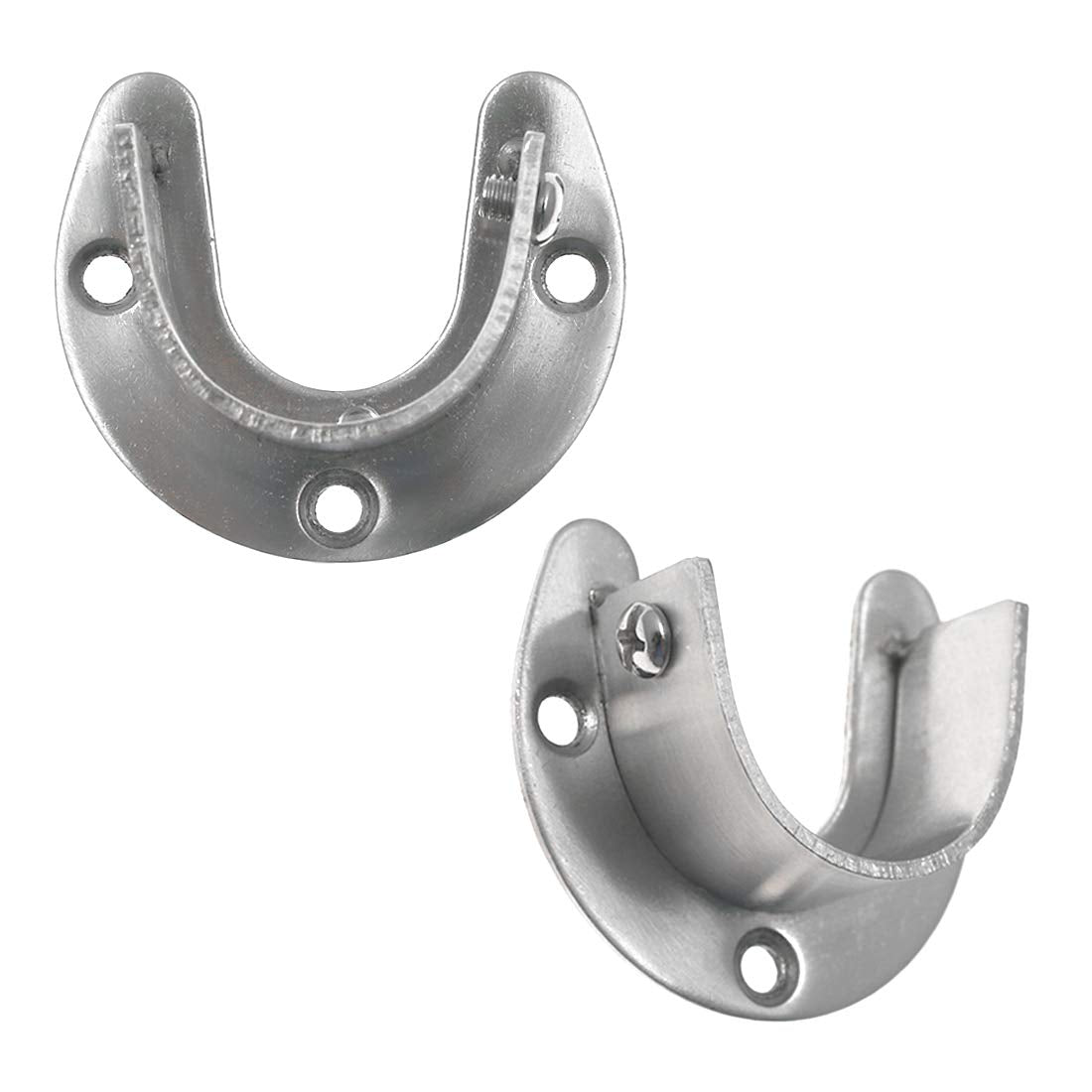 Seimneire 2Pcs Heavy Duty Stainless Steel Rod Socket, Wardrobe Bracket Flange Rod Holder Closet Rod End Supports Fit 1-1/3'' Dia