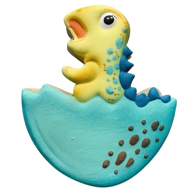 Liliao Dinosaur In Egg Cookie Cutter Cute Dino Biscuit And Fondant Cutters For Kids - 3.2 X 3.9 Inches - Stainless Steel
