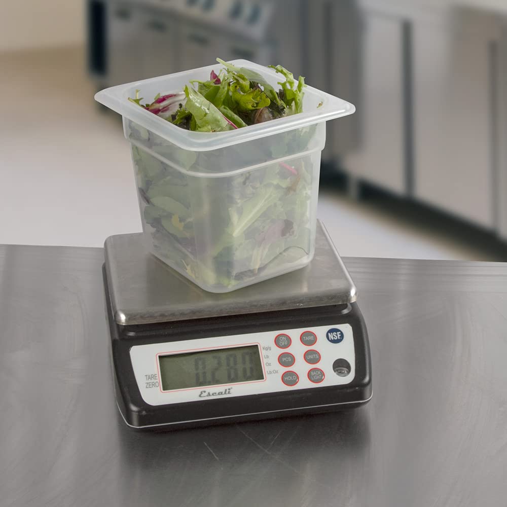 San Jamar Scdg33Bk Square Professional Digital Scale, Black With Stainless Steel Platform