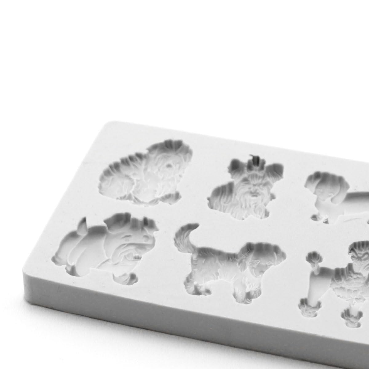 Katy Sue Miniature Dogs Silicone Mold For Cake Decorating & Craft - Makes Mini Dog Shapes Of 6 Different Breeds - Mold Size 2.4
