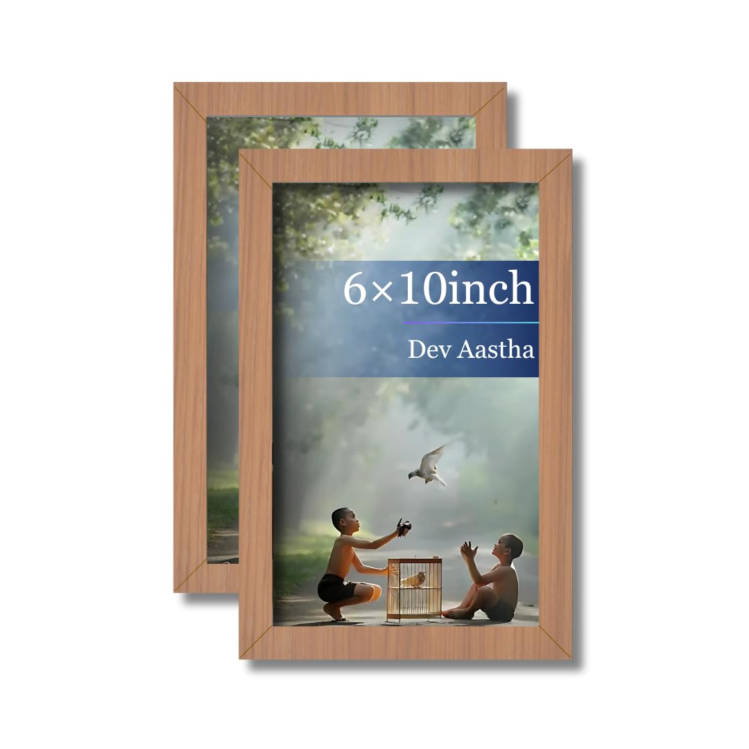 Dev Aastha Beige 6X10 Inch Photo Frame For Wall Dcor | Durable Plexi Glass Rectangular Frame | Stylish Home & Office Decoration 