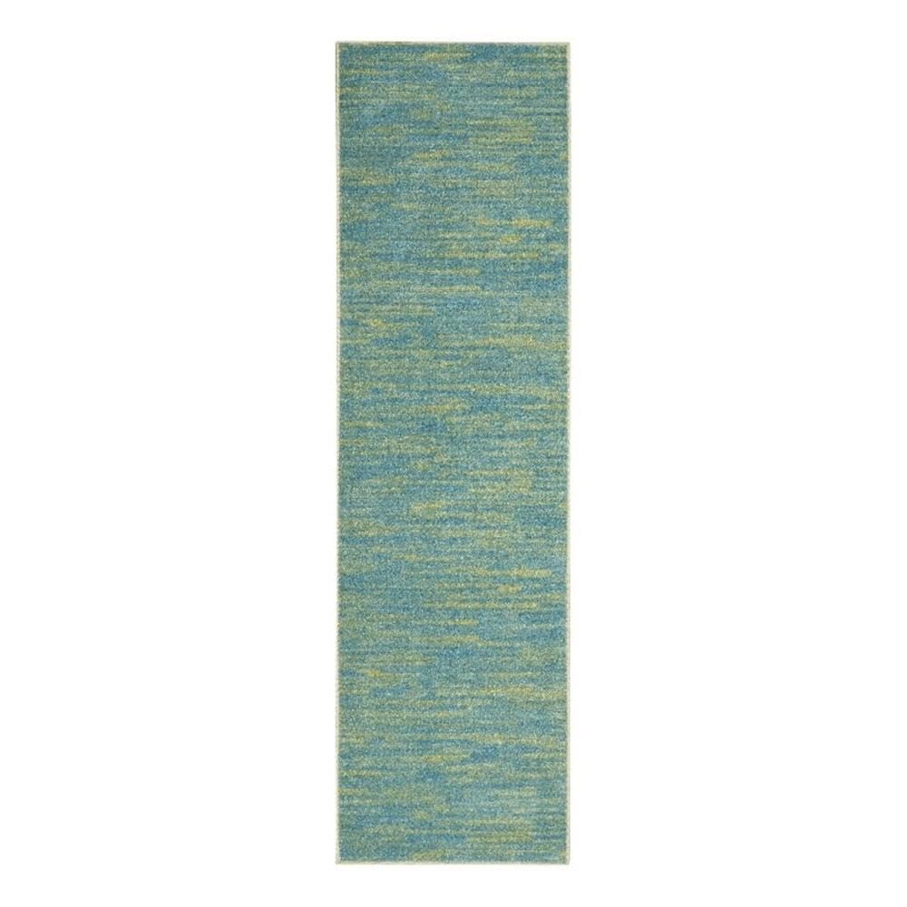 Nourison Essentials Blue Green 22 x 16 Area Rug Easy Clean, Non Shedding, Bed Room, Living Room, Dining Room, Kitchen (16 Run