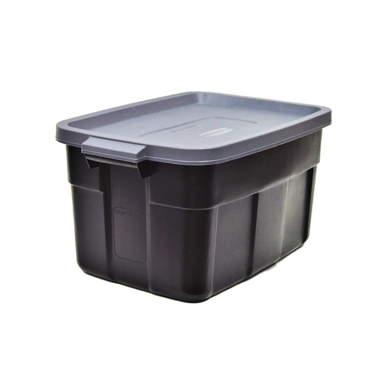 Rubbermaid Roughneck Tote 14 Gal, 6 Pack, Made In Usa, Black & Gray, Rugged Plastic Stackable Storage Bins With Lids And Handles