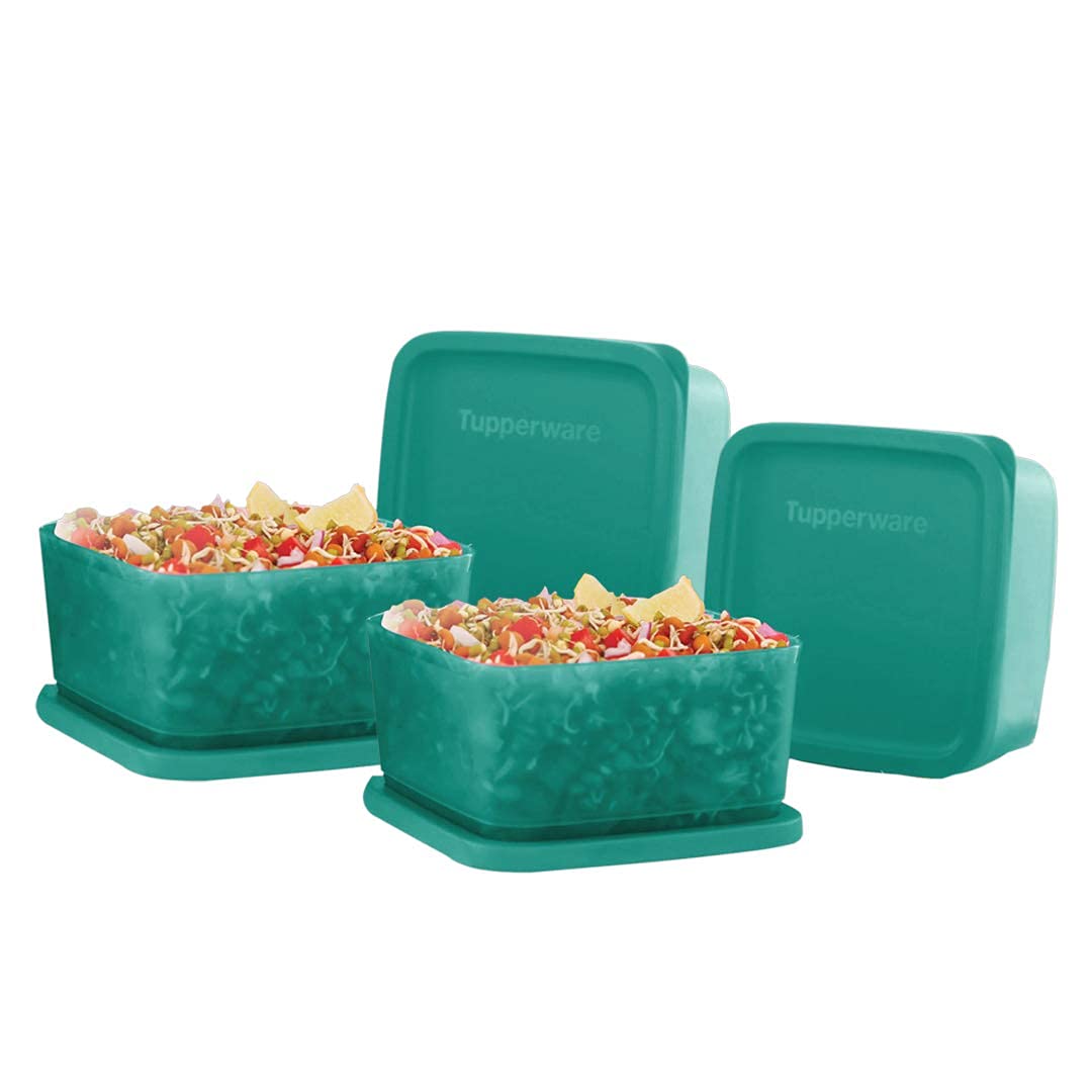 Tupperware 11156460 Plastic Containers  650Ml, 4 Pc, Green