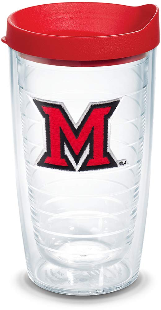 Tervis Made In Usa Double Walled Miami University Redhawks Insulated Tumbler Cup Keeps Drinks Cold & Hot, 16Oz, Logo