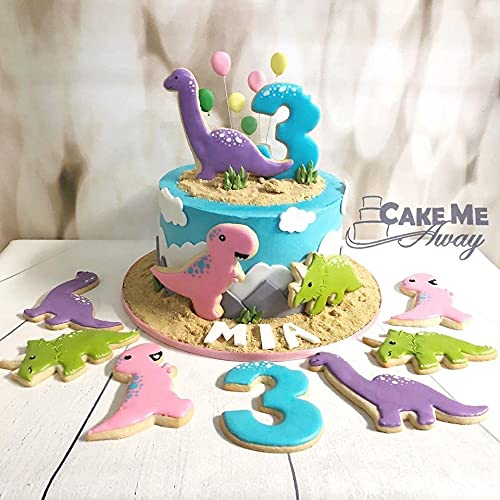 Facath Dinosaur Cookie Cutters Set, 12 Piece Stainless Steel Shaped Cookie Candy Food Cutters Molds For Diy, Kitchen, Baking, Ki