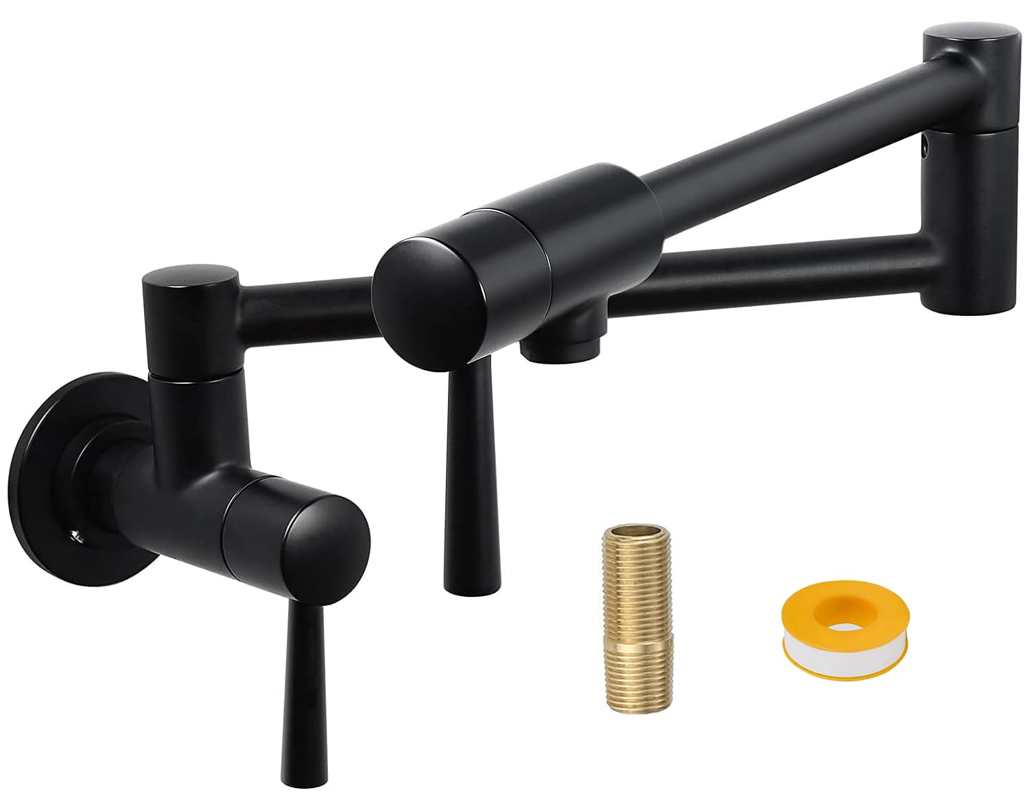 Imlezon Pot Filler Faucet Stainless Steel Commercial Wall Mount Kitchen Sink Faucet Folding Stretchable With Single Hole Two Han