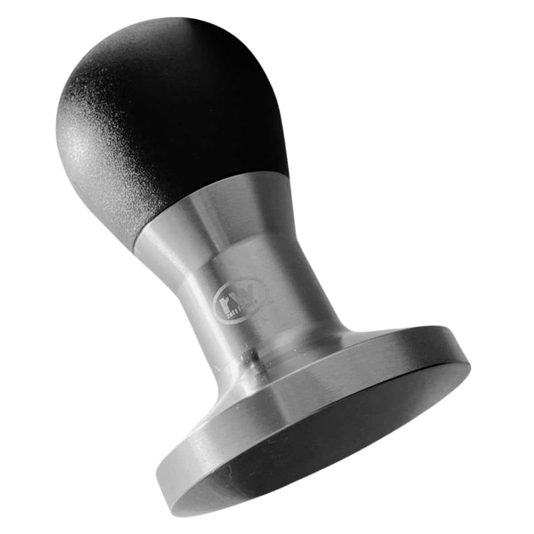 Rattleware Stainless Steel Round Tamper - Premium Ergonomic Grip, Perfect For Espresso Machines, Consistent Grounds Packing & Du