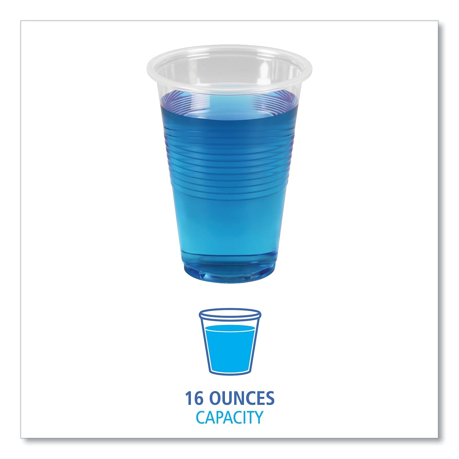 Translucent Plastic Cold Cups, 16Oz, 50/Bag, 20 Bags/Carton
