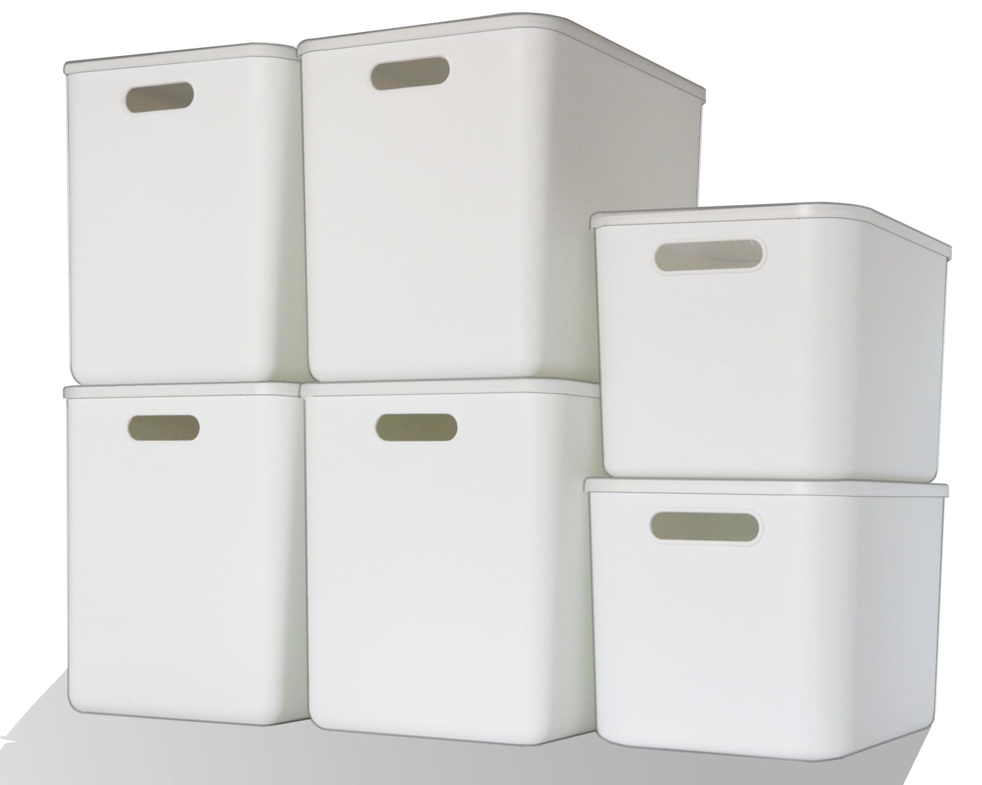 Zexalor 6 Pcs Storage Bins With Lids, Stackable Plastic Storage Containers For Organizing, Organizer Bins Shelf Baskets For Pant