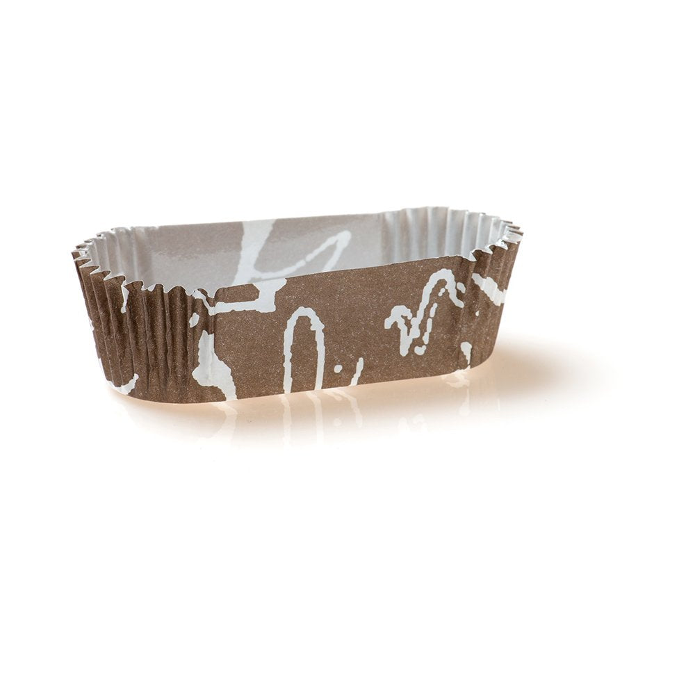 Restaurantware Panificio 1.4 Ounce Baking Cups 200 Ridged Cupcake Liners - Oven-Ready Freezable Brown And White Paper Muffin Cas