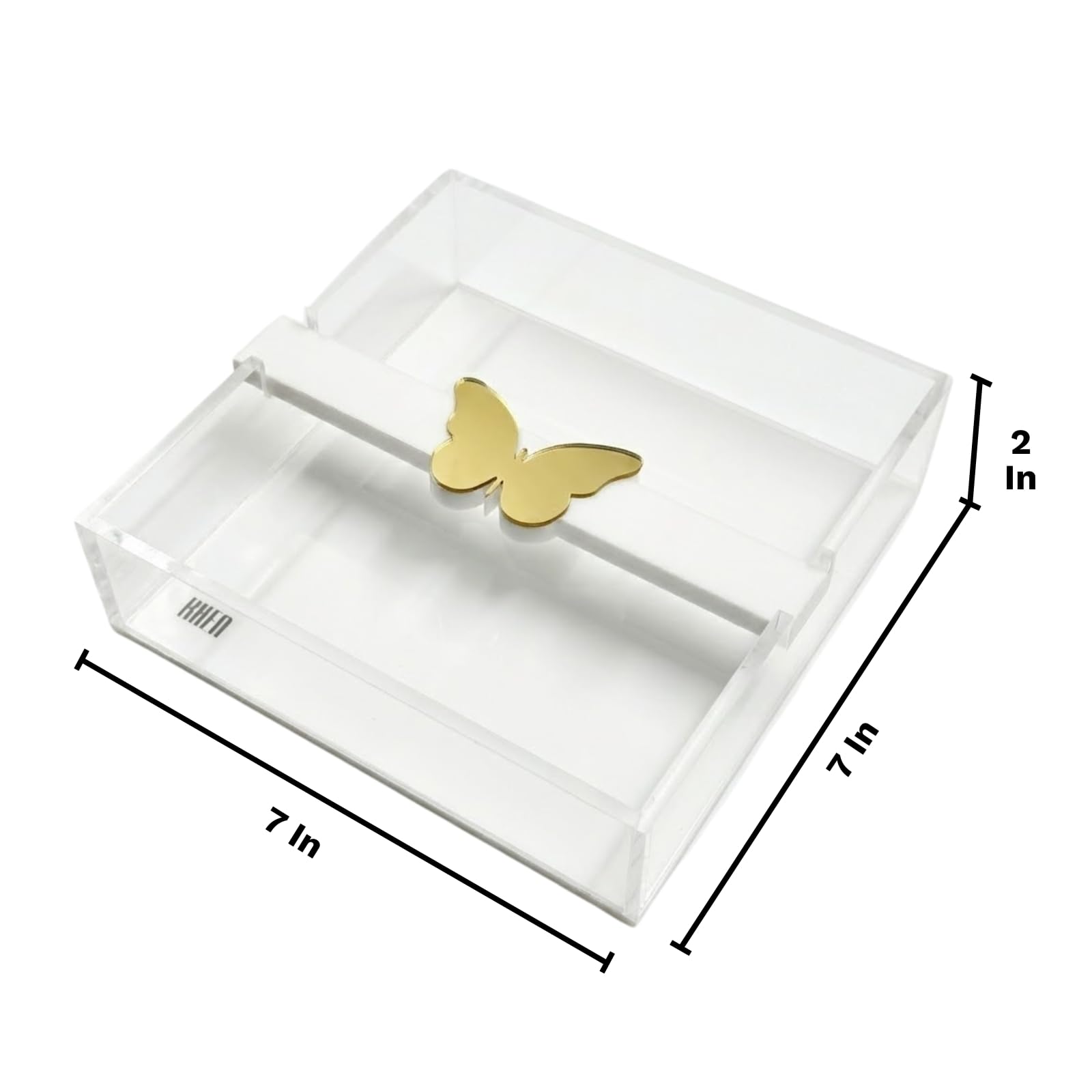Butterfly Napkin Holder, Single Piece, Clear White Acrylic