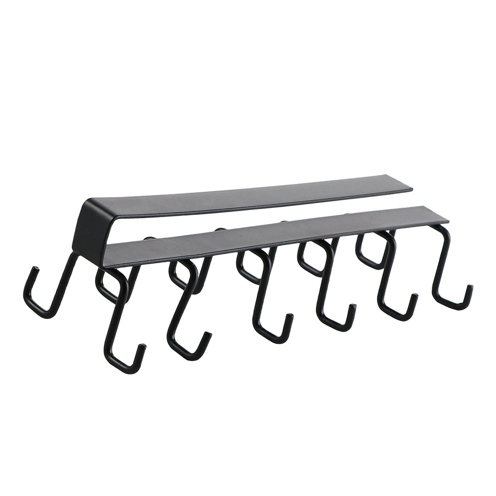 Jeanoko 1PCS Under Cabinet Kitchen Utensil Hooks with 12 Hooks, Hanging Rack Double Row Hook for Cups Spoons Pots Pans, Kitchen 