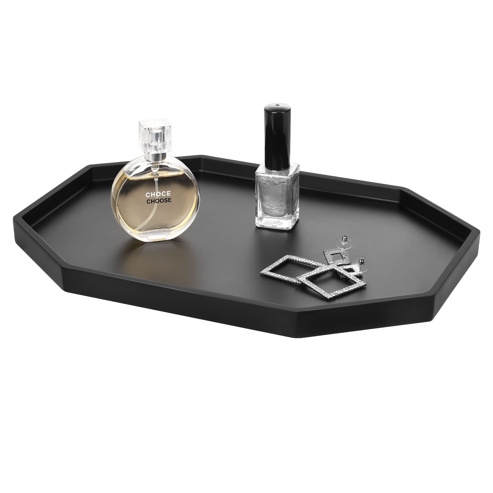 Shinowa Decorative Tray, Resin Bathroom Vanity Tray Octagon Perfume Tray Jewelry Ring Dish Tray For Bathroom Vanity Countertop B