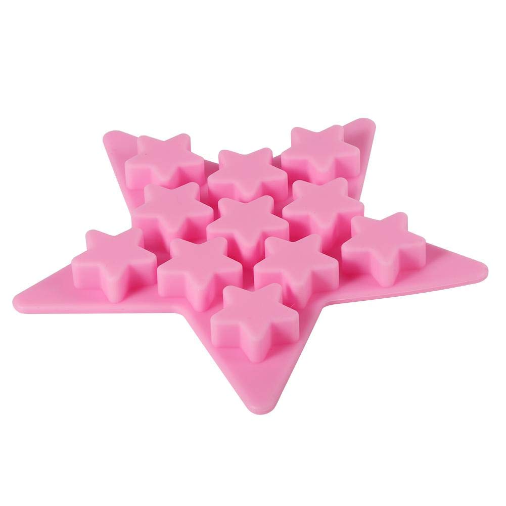 Five Star Shaped Cool Silicone Ice Cube Tray Freeze Maker Tools Club Bar Party Use Making Homemade Cake, Candy, Chocolate, Gummy