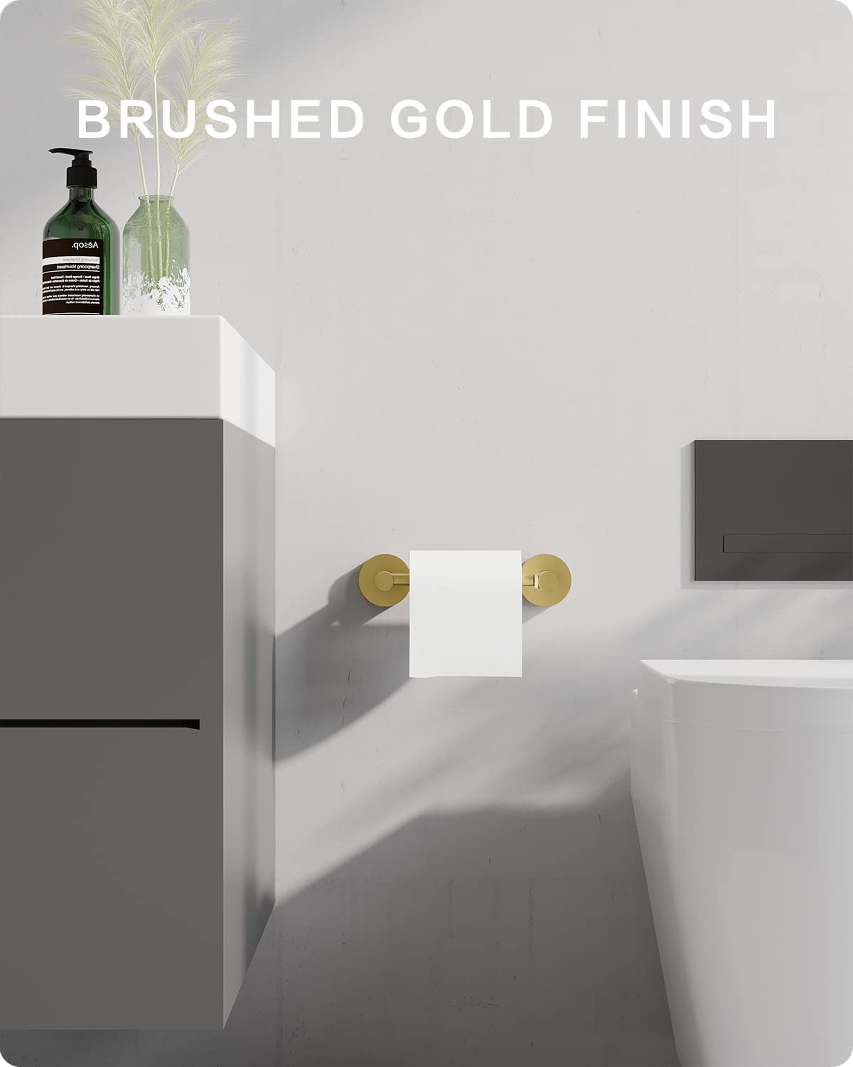 Fixsen Gold Toilet Paper Holder Bathroom Double Post Pivoting Tissue Roll Holder Stainless Steel And Zinc Alloy Wall Mount Detac