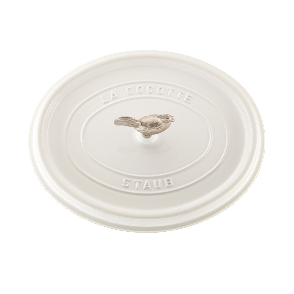 Staub Cast Iron Dutch Oven 5.75-Qt Coq Au Vin Cocotte, Made In France, Serves 5-6, White