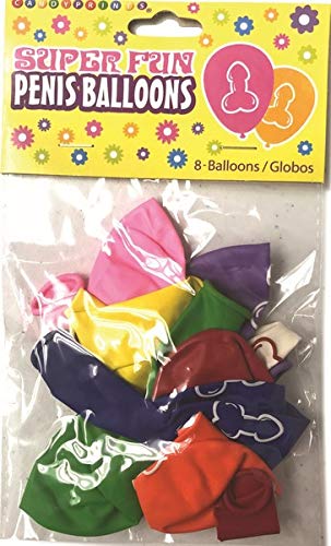 Candyprints, Eight- Super Fun Penis Balloons (Pack of 8)