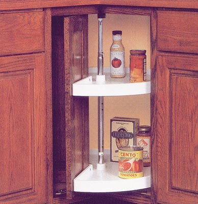 Knape & Vogt Kv Lazy Susan Pie Cut Door Mounted 2 Polymer Shelves 24'' (Set) White