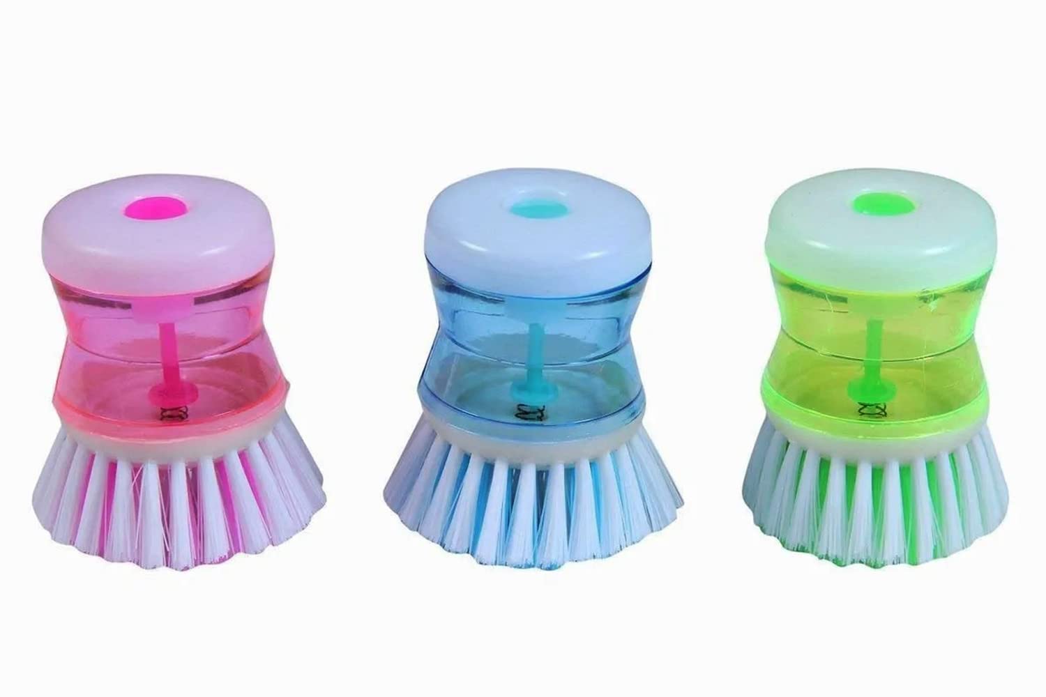Sp Sink Cleaning Brush Soap Tiles Cleaning Brush (Multi Colors) Pack Of Three Round Brush