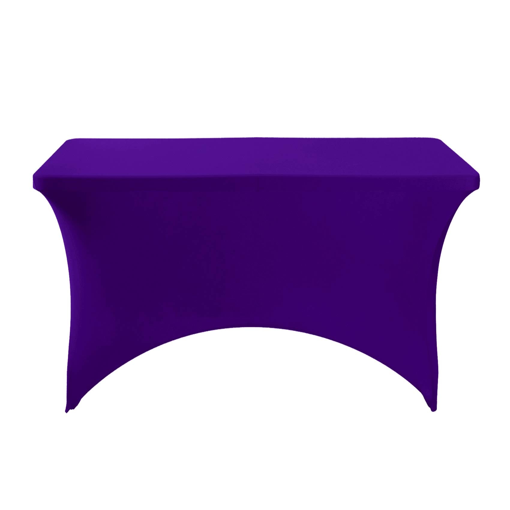 Hezuzo Spandex Table Cover For 4Ft Table Universal Fitted Stretch Tablecloth For Party, Banquet, Wedding And Events-Purple