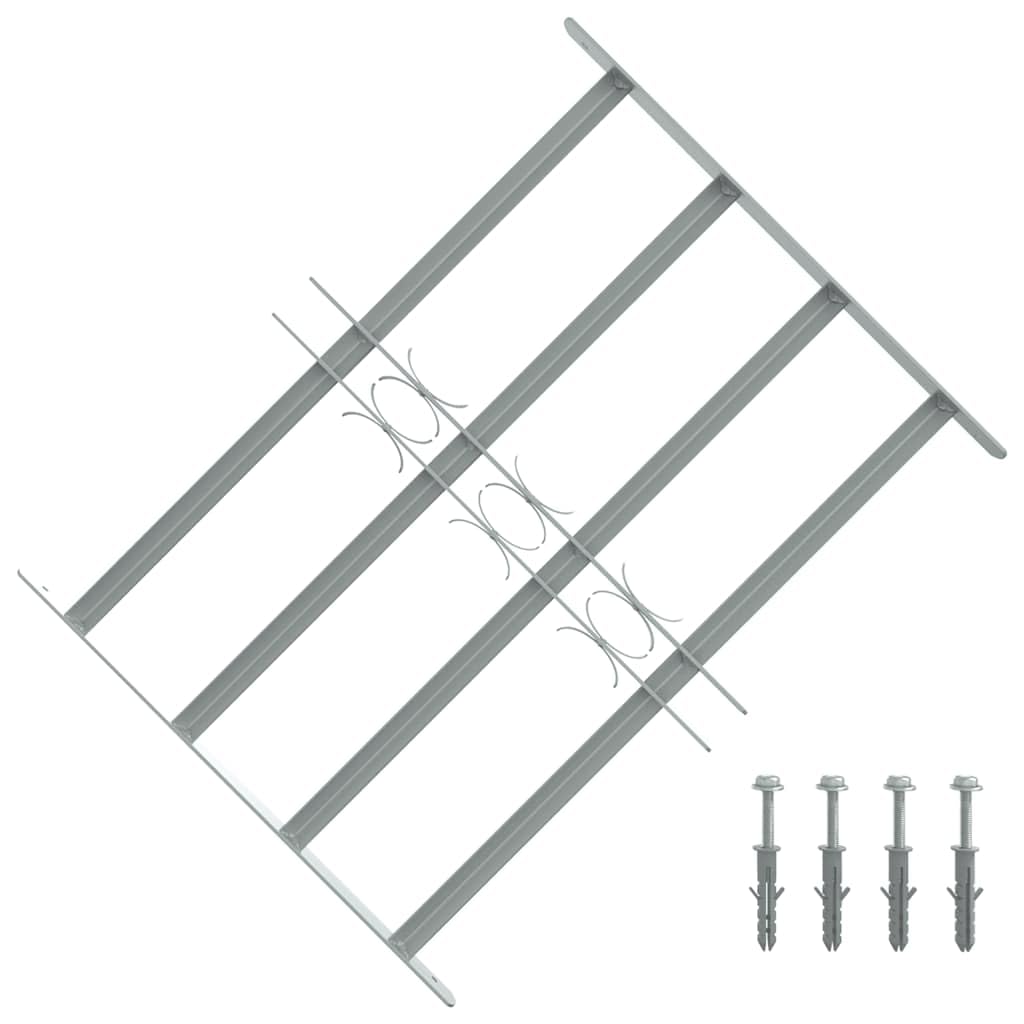 vidaXL Adjustable Security Grille for Windows with 4 Crossbars Home Improvement Hardware Material Window Guard Protection Accessories 19.7-25.6-Like New Condition
