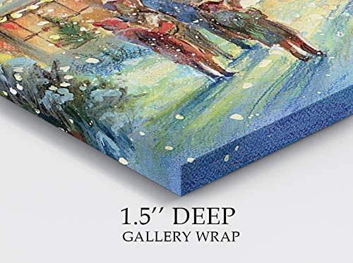 Renditions Gallery Evening Carol By Jim Mitchell Wall Art, Christmas Decor, Idyllic Winter Town, Vibrant Colors, Premium Gallery
