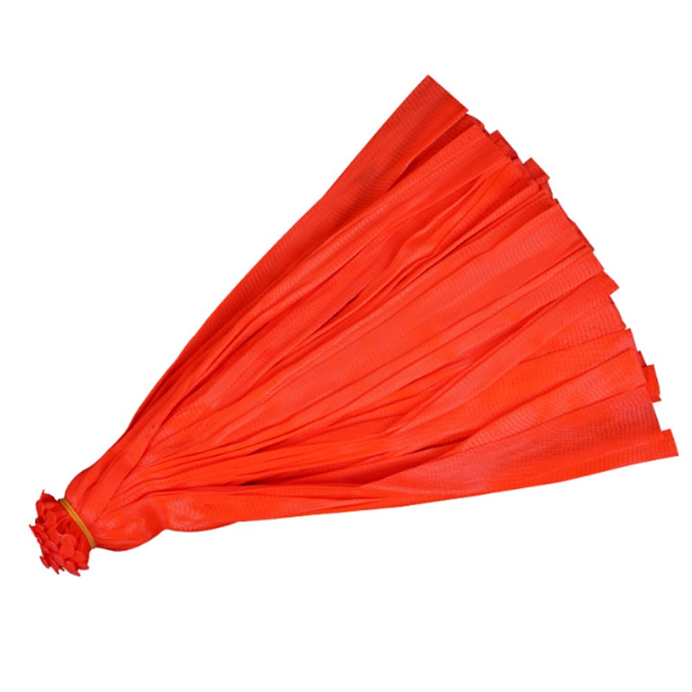 Mjjlt Sajid Rana 100Pcs 14.5'' Red Reusable Nylon Mesh Net Produce Grocery Toys Fruits Vegetables Storage Poly Bags