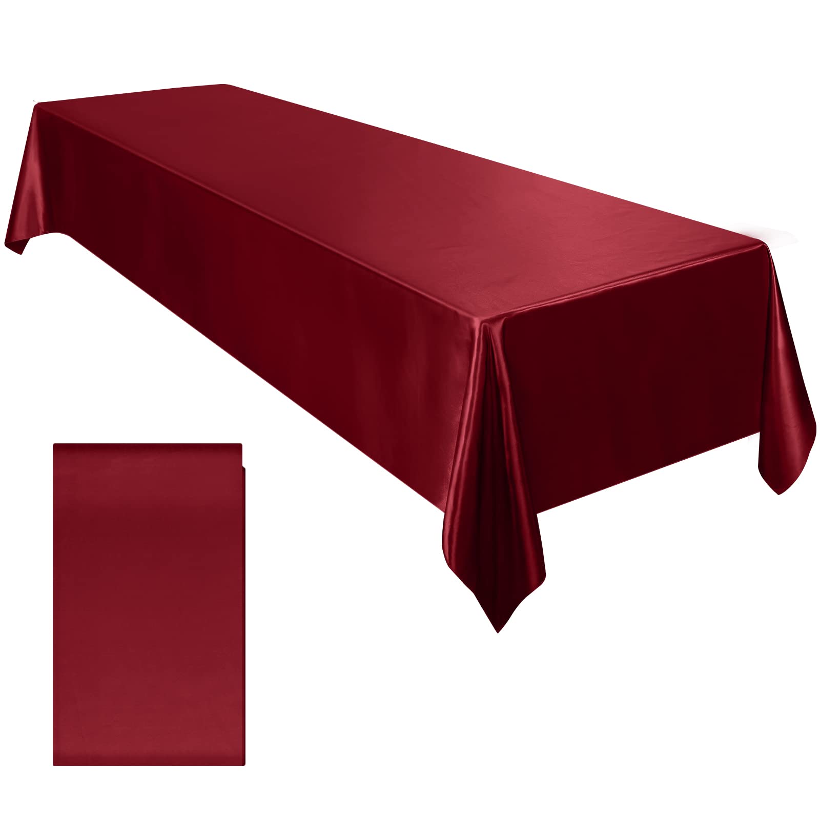 Ruisita Satin Party Tablecloth Table Cover 58 X 102 Inches Wedding Rectangle Bright Silk Tablecloth Table Cover Smooth Fabric Ta