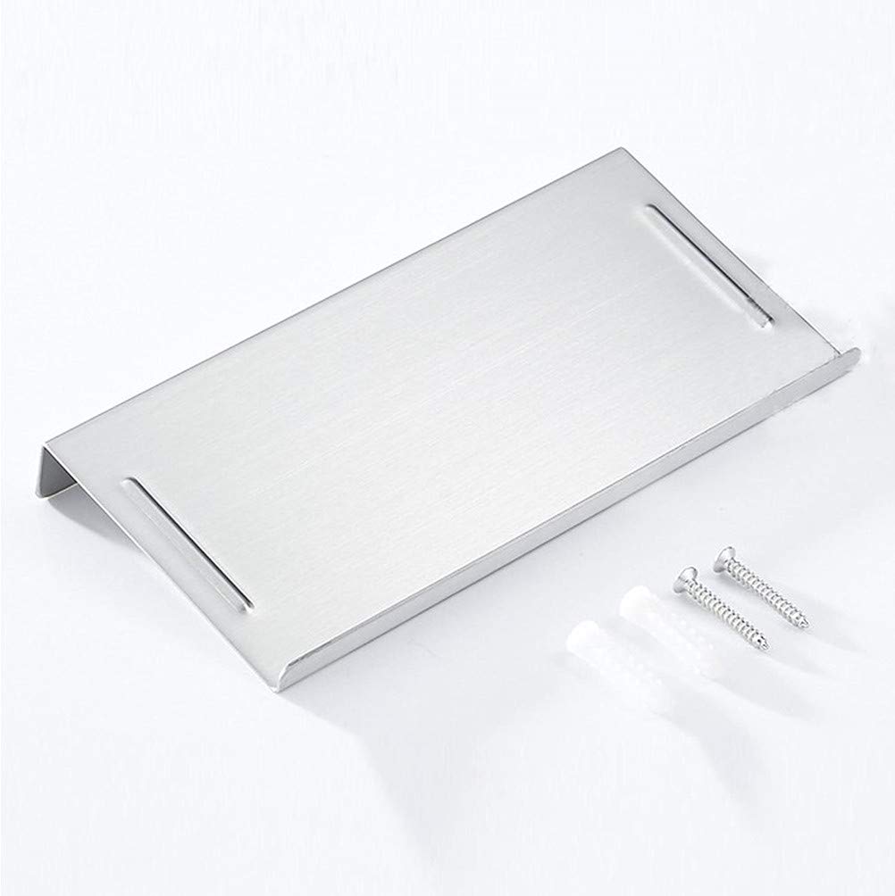 Aothpher Wall Mounted Carbon Steel Bathroom Toilet Phone Holder Shelf, Anti-Slip Style And Silver Brushed Finish