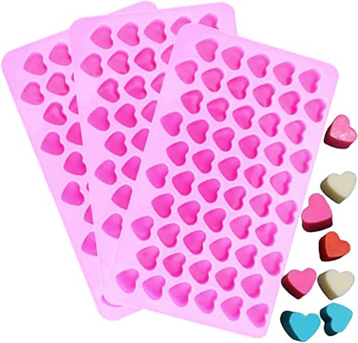 MoldBerry Chocolate Mould Heart Shape Silicone Molds Non-Stick Chocolate Candy Ice Tray Jelly Sweets Molds, DIY Wax Melt Baking 