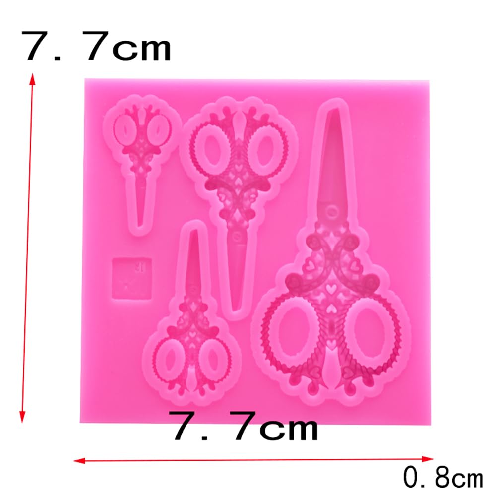 Veemoon Fondant Silicone Mold Chocolate Scissors Molds Diy Baking Molds Cake Decoration Mold Small Decorate Food Mold For Cupcak