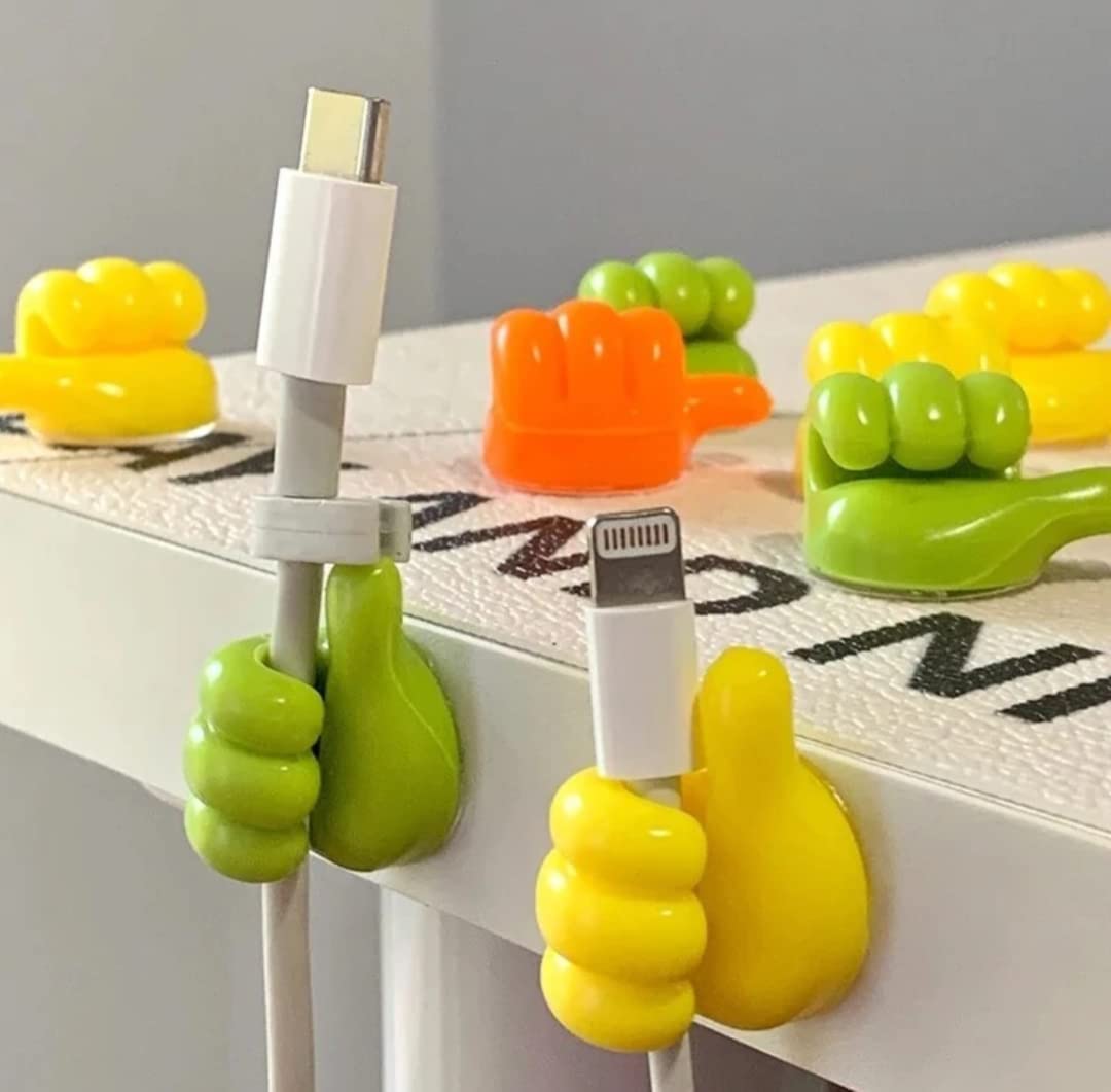 Wropzo Silicone, Plastic Thumb Cable Clips,Cord Holder MultiFunctional Wall Hooks Cable Organizer Cable Management For Desk Hom