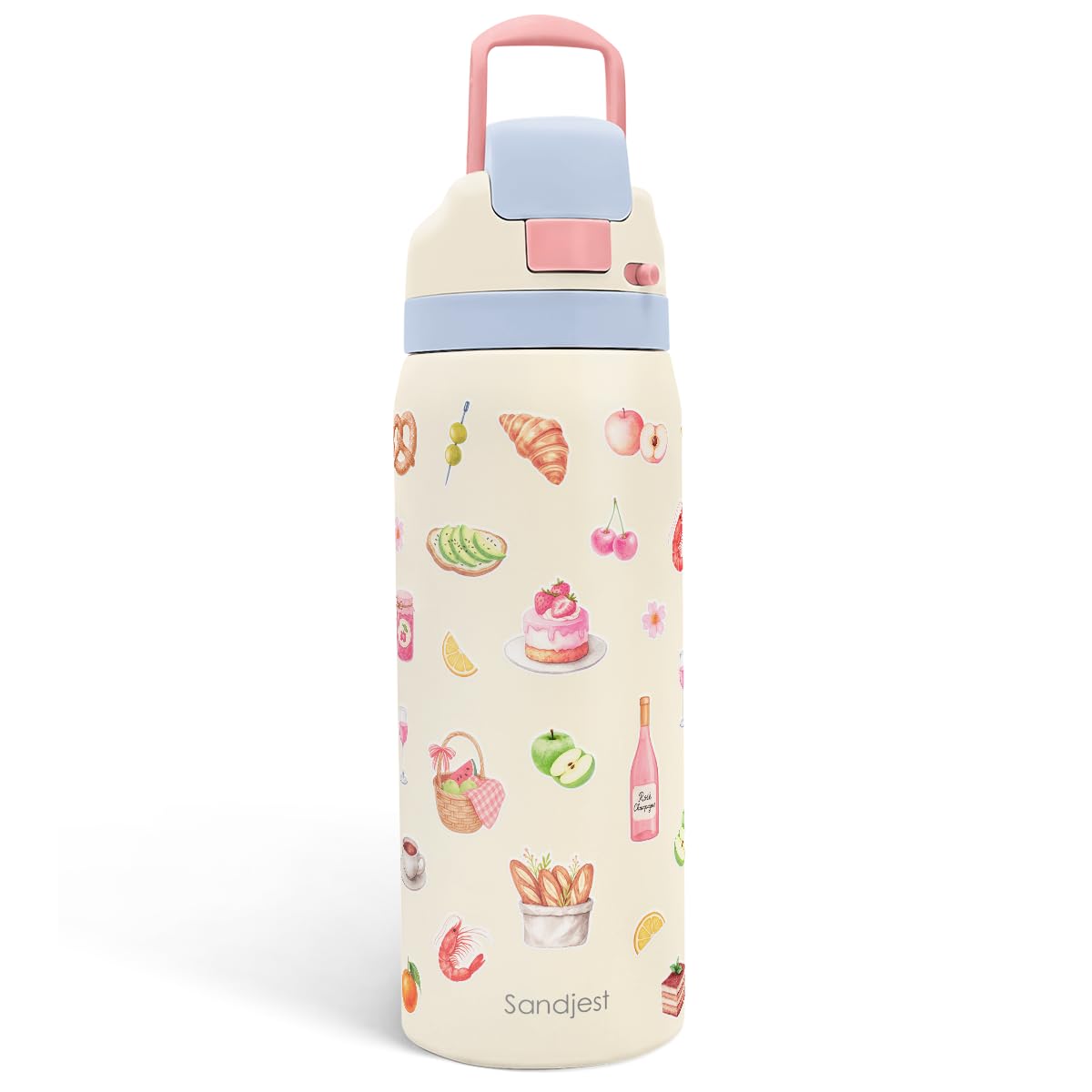 Picnic Stainless Steel Water Bottle, Vacuum Insulated, Push-Button Lid, 32 oz, Gifts for Women Girls Friends Teens Birthday Chri