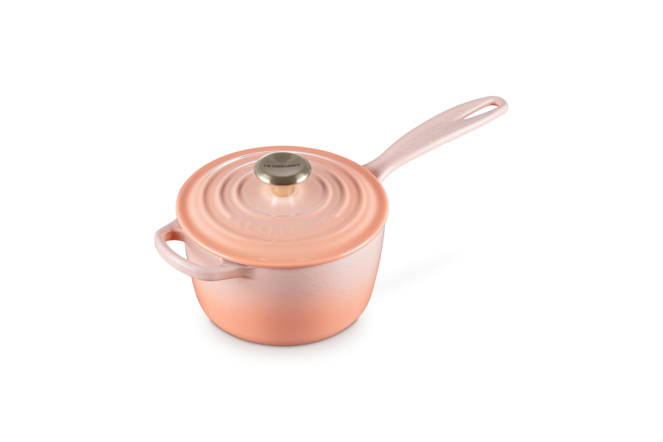 Le Creuset Enameled Cast Iron Signature Round Saucepan With Lid, 1.75Qt., Peche